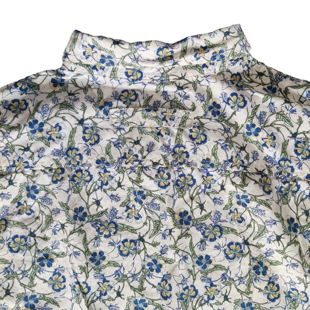 Duluth Men's Free Range Organic Cotton Short Sleeve Shirt Blue Floral Size XL - Picture 5 of 10